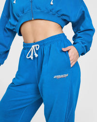 Raw Lounge Wide Leg Jogger with Graphic | Retro Blue