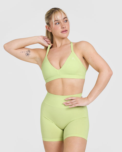 Oner Modal Unified Ultra Micro V Neck Bralette | Pump Green
