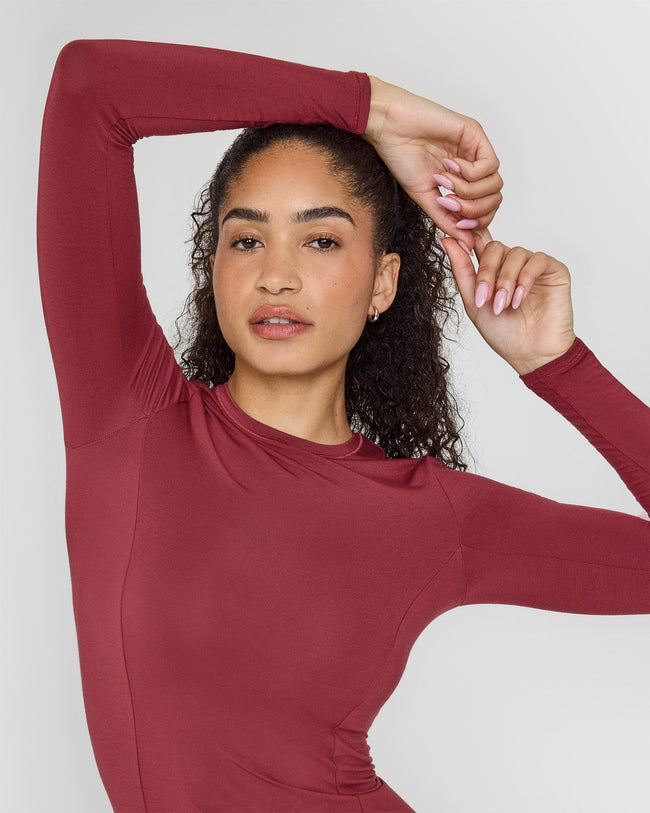 Mellow™ Soft Long Sleeve Top | Burnt Cherry