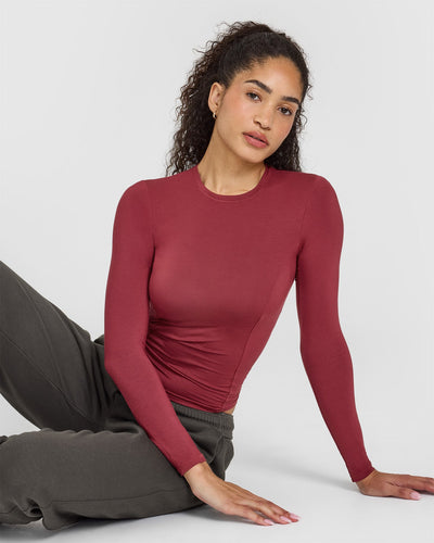 Mellow™ Soft Long Sleeve Top | Burnt Cherry