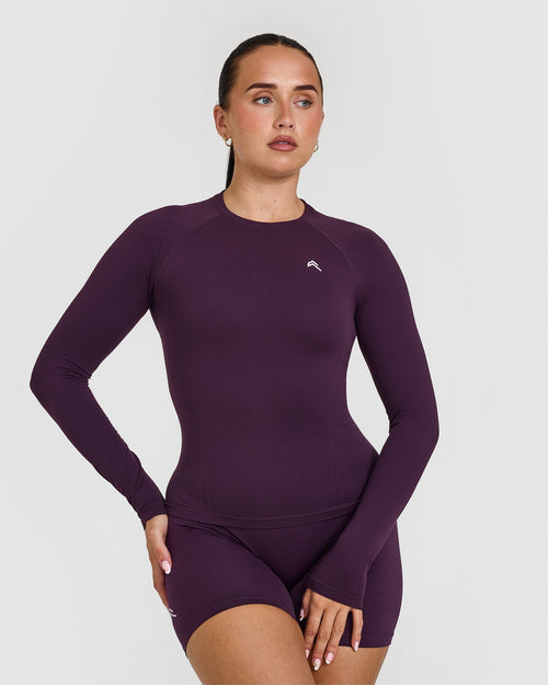 Oner Modal Go To Seamless Fitted Long Sleeve Top | Blackberry Purple