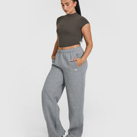 Mellow™ Rib Mid Mock Neck T-Shirt | Deep Taupe