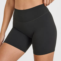 SoftMotion™ Shorts 6" with White Logo | Soft Black