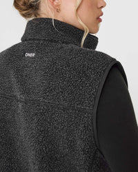 Zip Through Fleece Gilet | Washed Grey