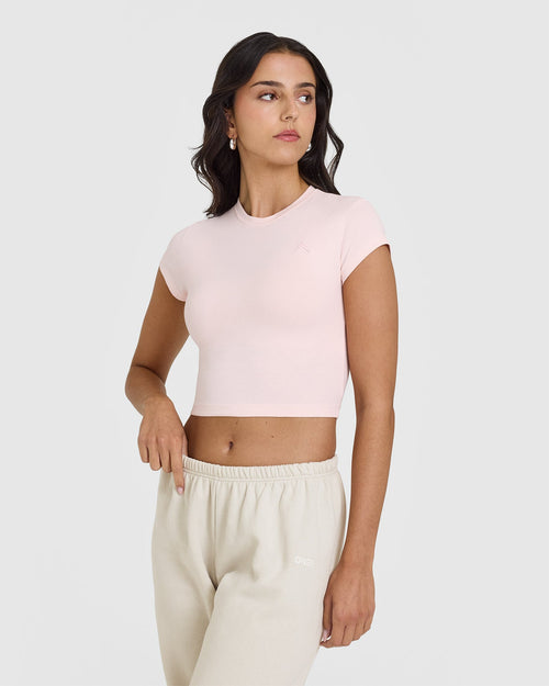 Oner Modal Cotton Icon Baby T-Shirt | Washed Ballet Pink