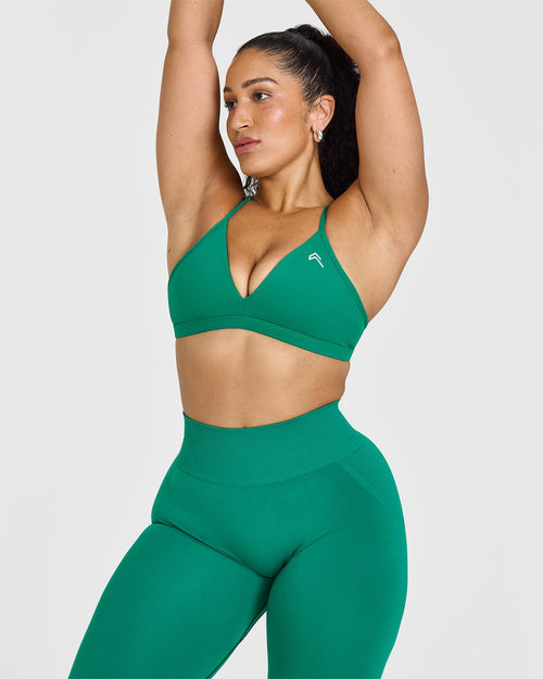 Oner Modal Unified Ultra Micro V Neck Bralette | Washed Emerald Green