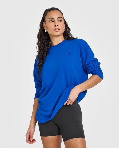 Oner Modal Classic Oversized Lightweight Long Sleeve Top | Cobalt Blue