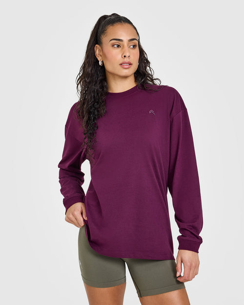 Oner Modal Classic Oversized Lightweight Long Sleeve Top | Ripe Fig