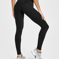 UnifiedMove™ Wrap Leggings White Logo | Black