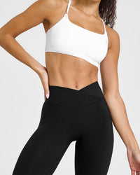 UnifiedMove™ Wrap Leggings White Logo | Black