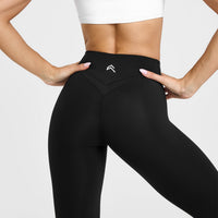 UnifiedMove™ Wrap Leggings White Logo | Black