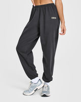 Lightweight Joggers with Printed Logo | Coal