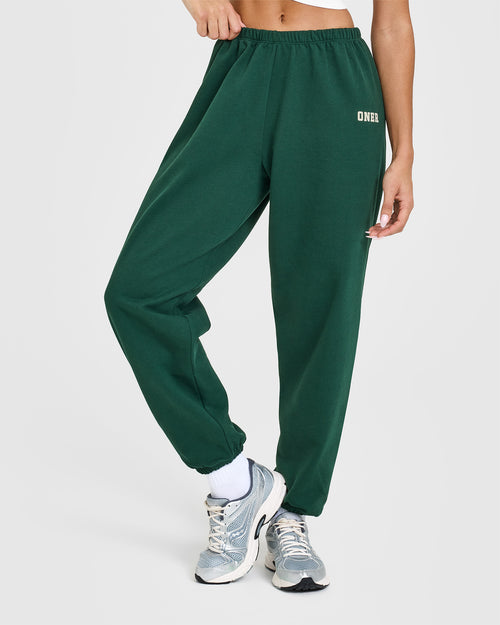Oner Modal Lightweight Jogger with Printed Logo | Racing Green