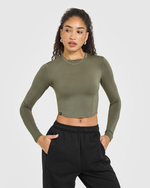 Oner Modal Mellow™ Soft Mid Long Sleeve Top | Alpine Green