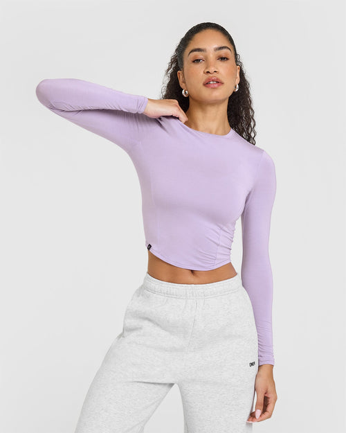 Oner Modal Mellow™ Soft Mid Long Sleeve Top | Wisteria Purple