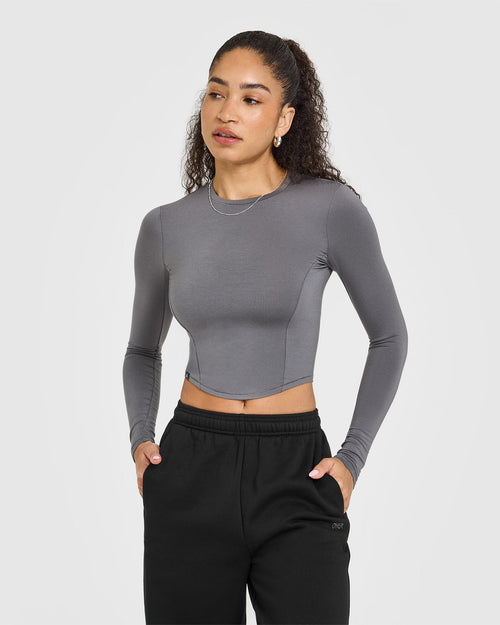 Oner Modal Mellow™ Soft Mid Long Sleeve Top | Ash Grey