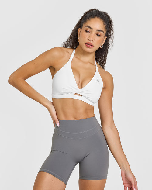 Oner Modal Unified Twist Sports Bra | White