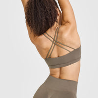 Everyday Cross Over Bralette | Moss Brown