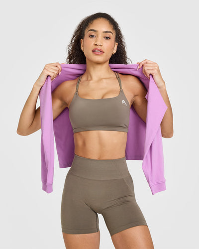 Everyday Cross Over Bralette | Moss Brown