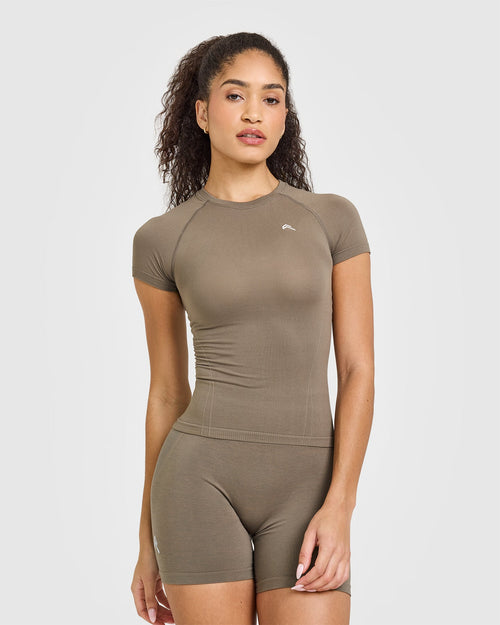 Oner Modal Go To Seamless Fitted Top | Moss Brown