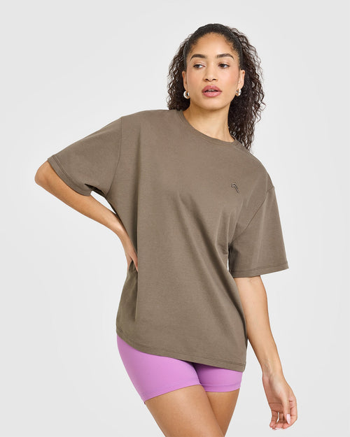 Oner Modal Classic Oversized Lightweight T-Shirt | Moss Brown