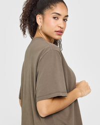 Classic Oversized Lightweight T-Shirt | Moss Brown