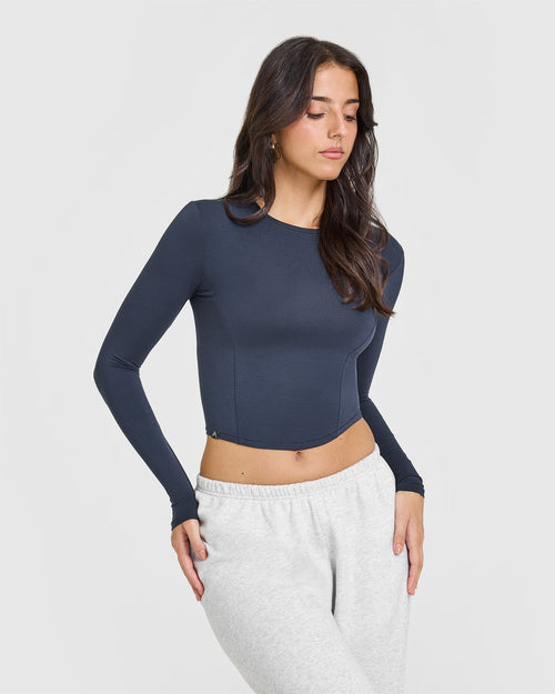 Oner Modal Mellow™ Soft Mid Long Sleeve Top | True Blue
