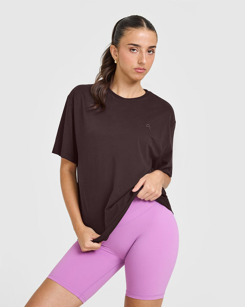 Oner Modal Classic Oversized Lightweight T-Shirt | Plum Brown