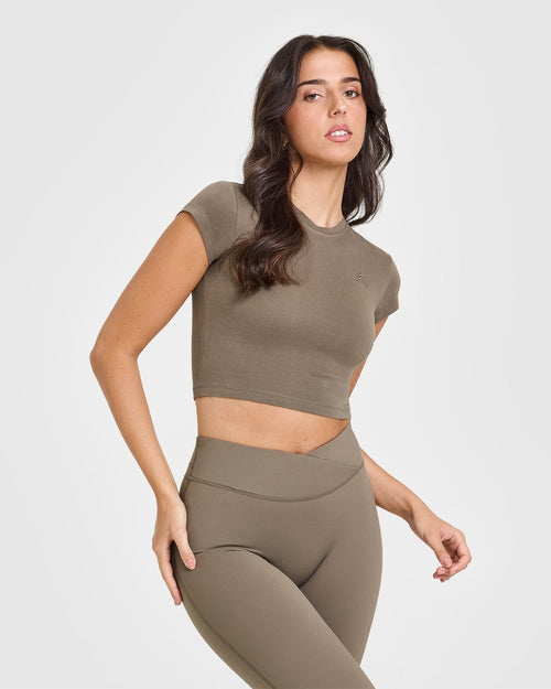 Oner Modal Cotton Icon Baby T-Shirt | Moss Brown