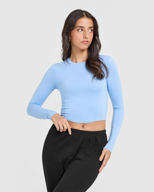 Oner Modal Mellow™ Soft Mid Long Sleeve Top | Powdered Blue