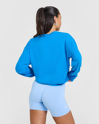 Classic Oversized Lightweight Long Sleeve Top | Tropical Blue