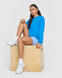 Classic Oversized Lightweight Long Sleeve Top | Tropical Blue