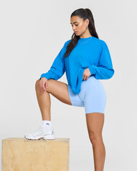 Classic Oversized Lightweight Long Sleeve Top | Tropical Blue