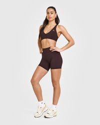 UnifiedMove™ High Waisted Shorts 6" | Plum Brown
