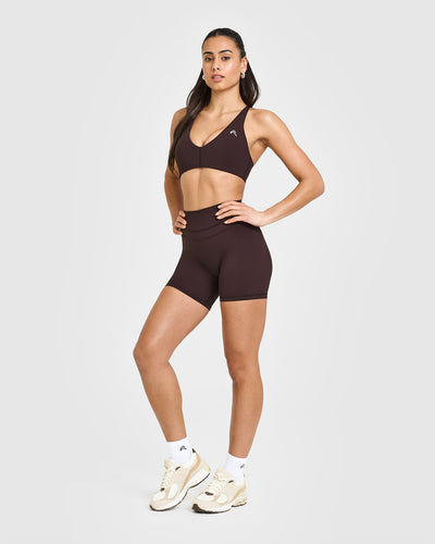 UnifiedMove™ High Waisted Shorts 6" | Plum Brown