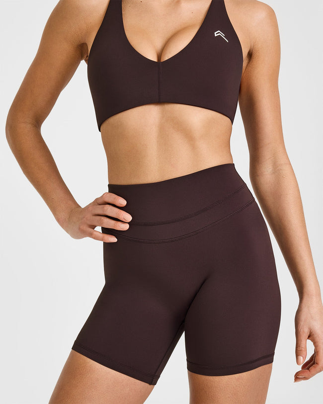 UnifiedMove™ High Waisted Shorts 6" | Plum Brown