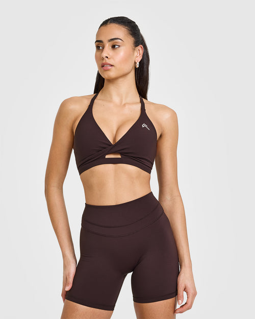 Oner Modal Unified Twist Sports Bra | Plum Brown