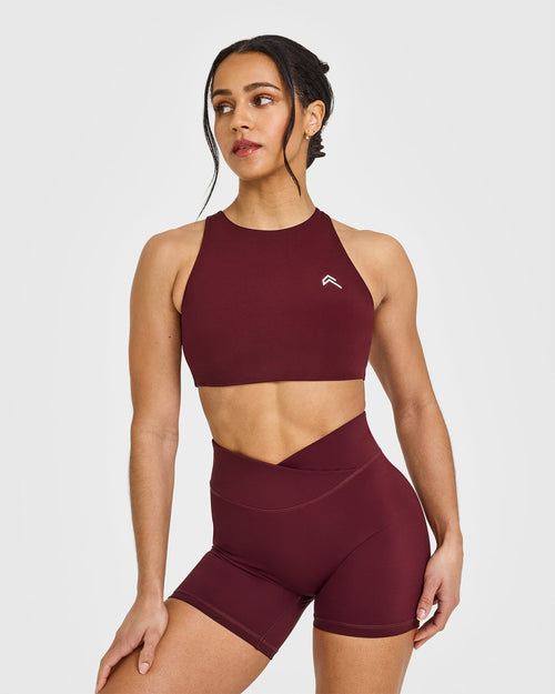 Oner Modal EasyLift™ High Neck Sports Bra | Rosewood