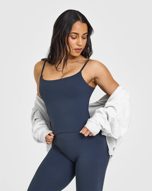 Oner Modal SoftMotion™ Strappy Mid Vest with Built in Bra Shelf | True Blue