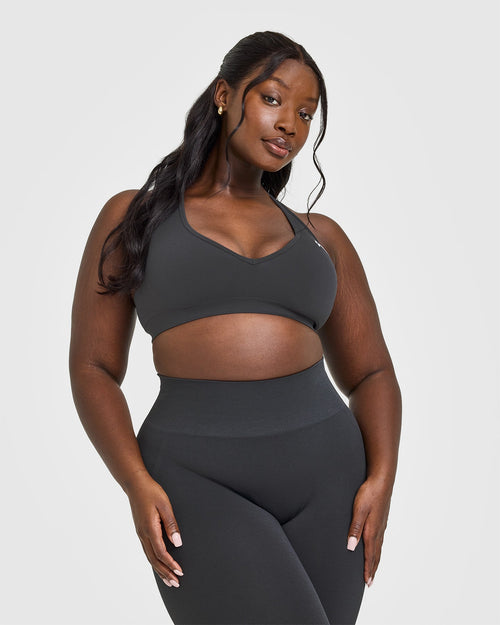 Oner Modal Effortless Seamless Racer Back Sports Bra | Coal