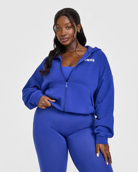 Mid Weight Zip Through Hoodie | Space Blue