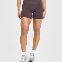 EffortlessLift™ Seamless Shorts with White Logo | Umber Brown