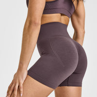 EffortlessLift™ Seamless Shorts with White Logo | Umber Brown