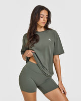 Classic Oversized Lightweight T-Shirt | Dark Khaki