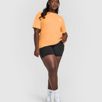 Classic Oversized Lightweight T-Shirt with Printed Graphic | Powdered Orange