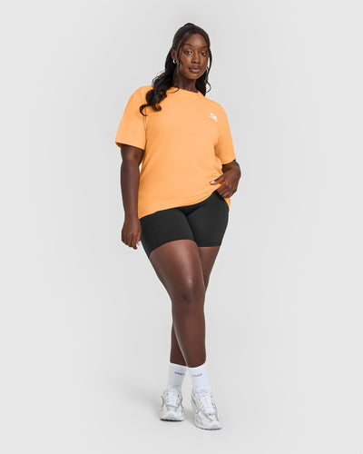 Classic Oversized Lightweight T-Shirt with Printed Graphic | Powdered Orange