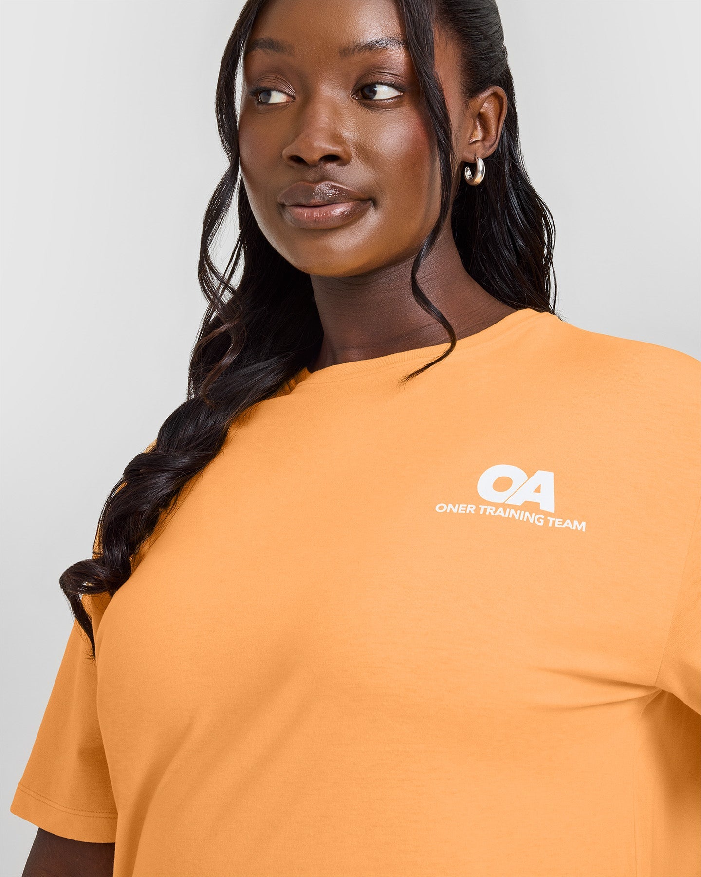 Classic Oversized Lightweight T-Shirt with Printed Graphic | Powdered Orange