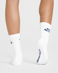 Oner Active Crew Socks 1 Pack | Shadow Blue/White