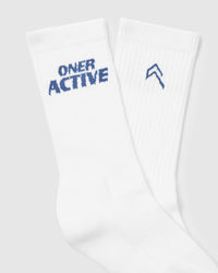 Oner Active Crew Socks 1 Pack | Shadow Blue/White
