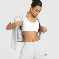 Foundations Oversized Shorts With Printed Graphic | Light Grey Marl